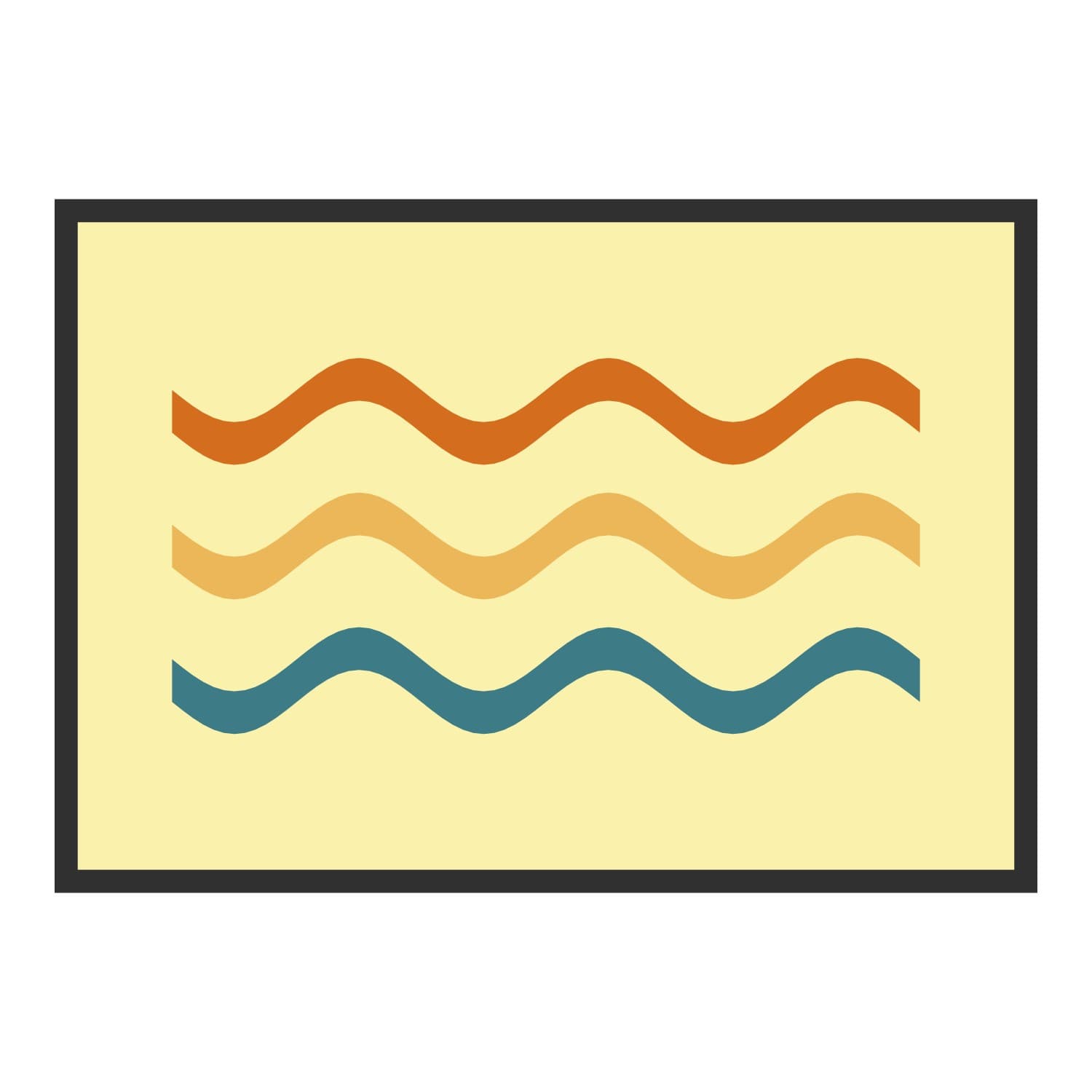 Vue du tapis Vagues rétro en couleurs dans son format et ses couleurs de départ