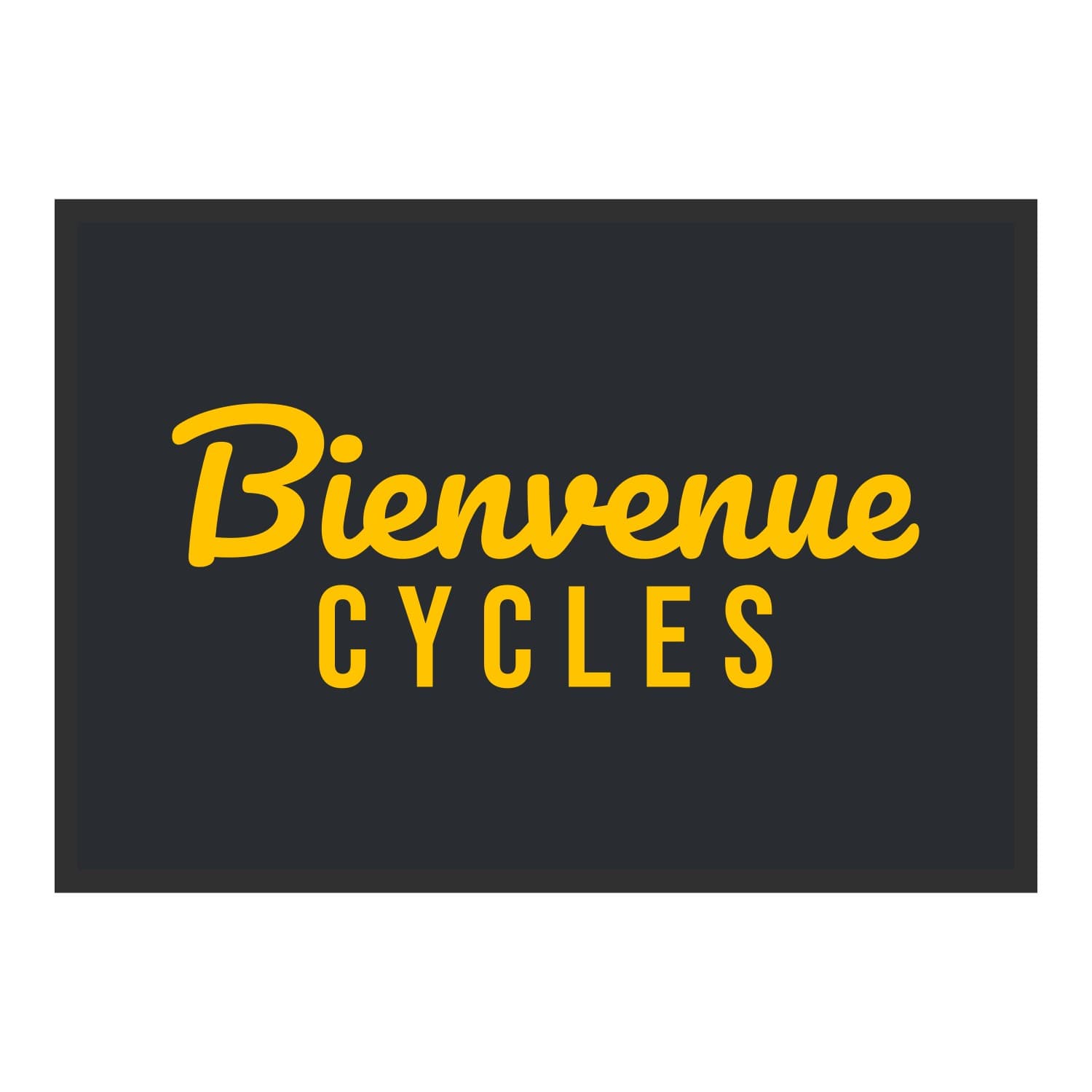 Vue du tapis Bienvenue cycles dans son format et ses couleurs de départ