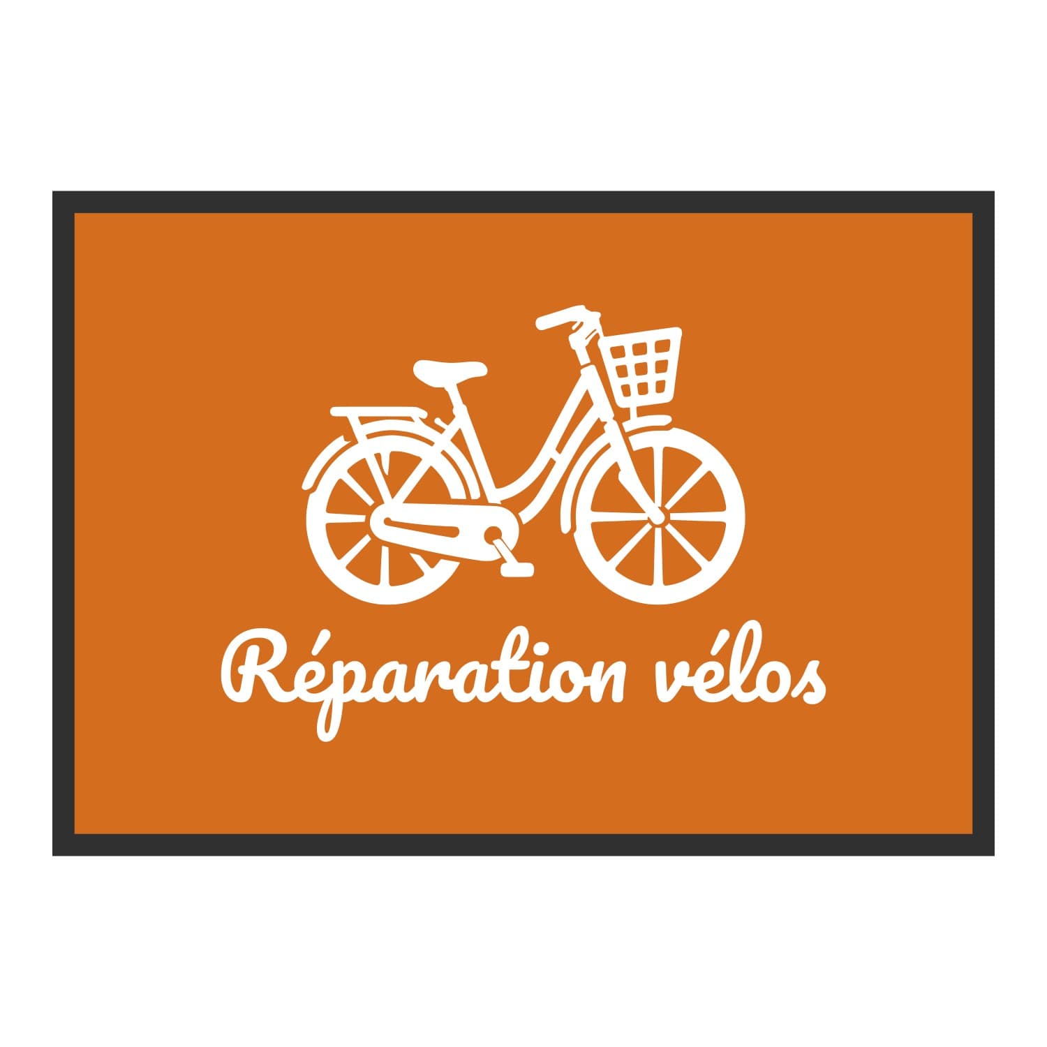 Vue du tapis Vélo de ville Réparation vélos dans son format et ses couleurs de départ