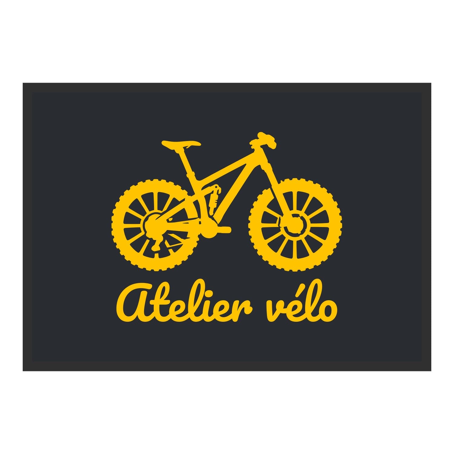 Vue du tapis VTT Atelier vélo dans son format et ses couleurs de départ