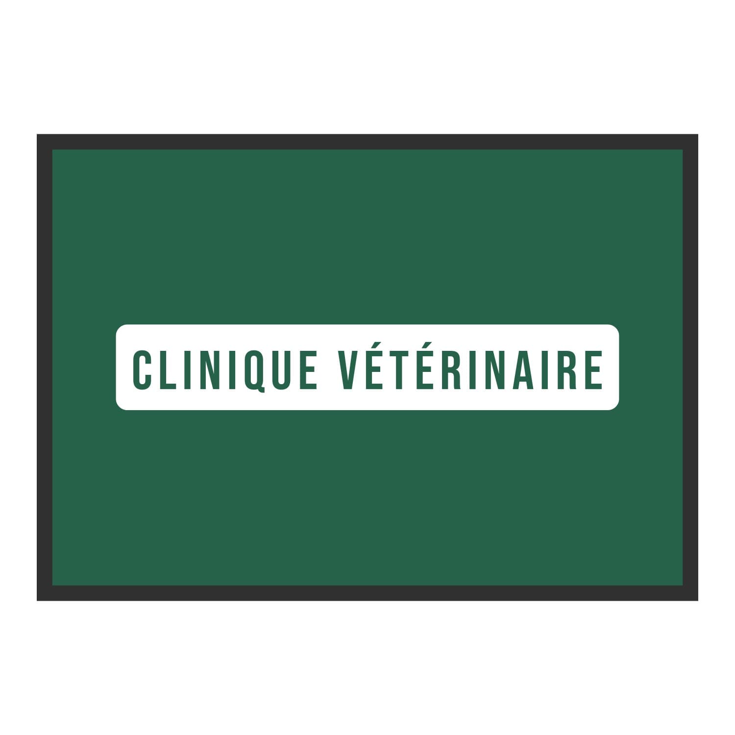 Vue du tapis Clinique vétérinaire panneau dans son format et ses couleurs de départ