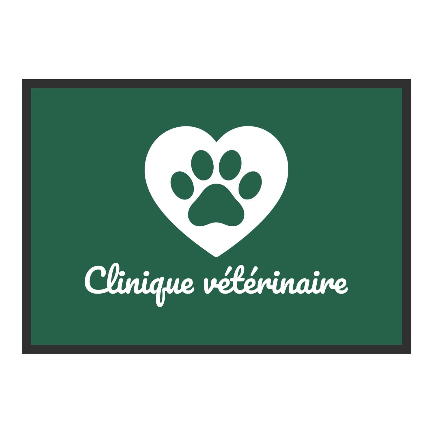Vue du tapis Patte et cœur Clinique vétérinaire dans son format et ses couleurs de départ