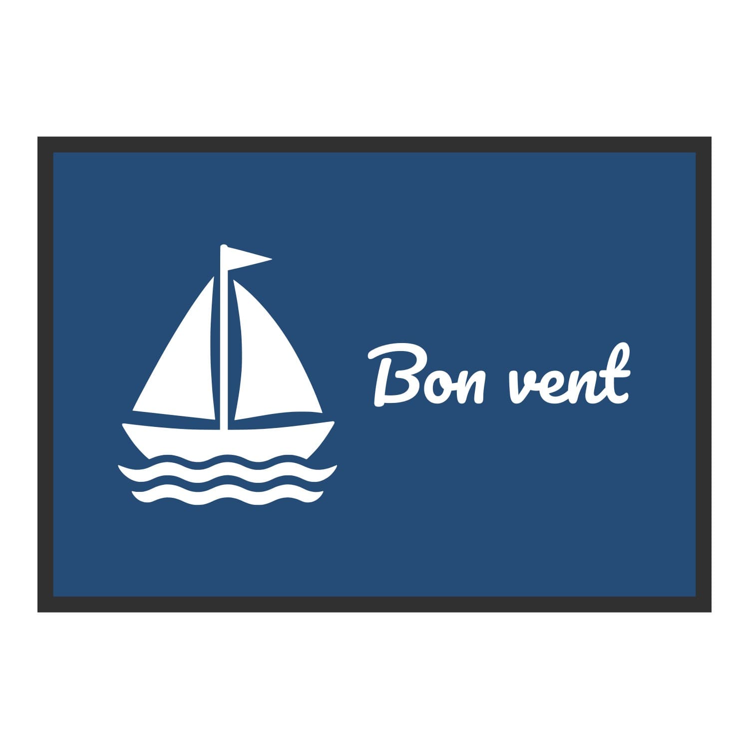 Vue du tapis Voilier Bon vent dans son format et ses couleurs de départ