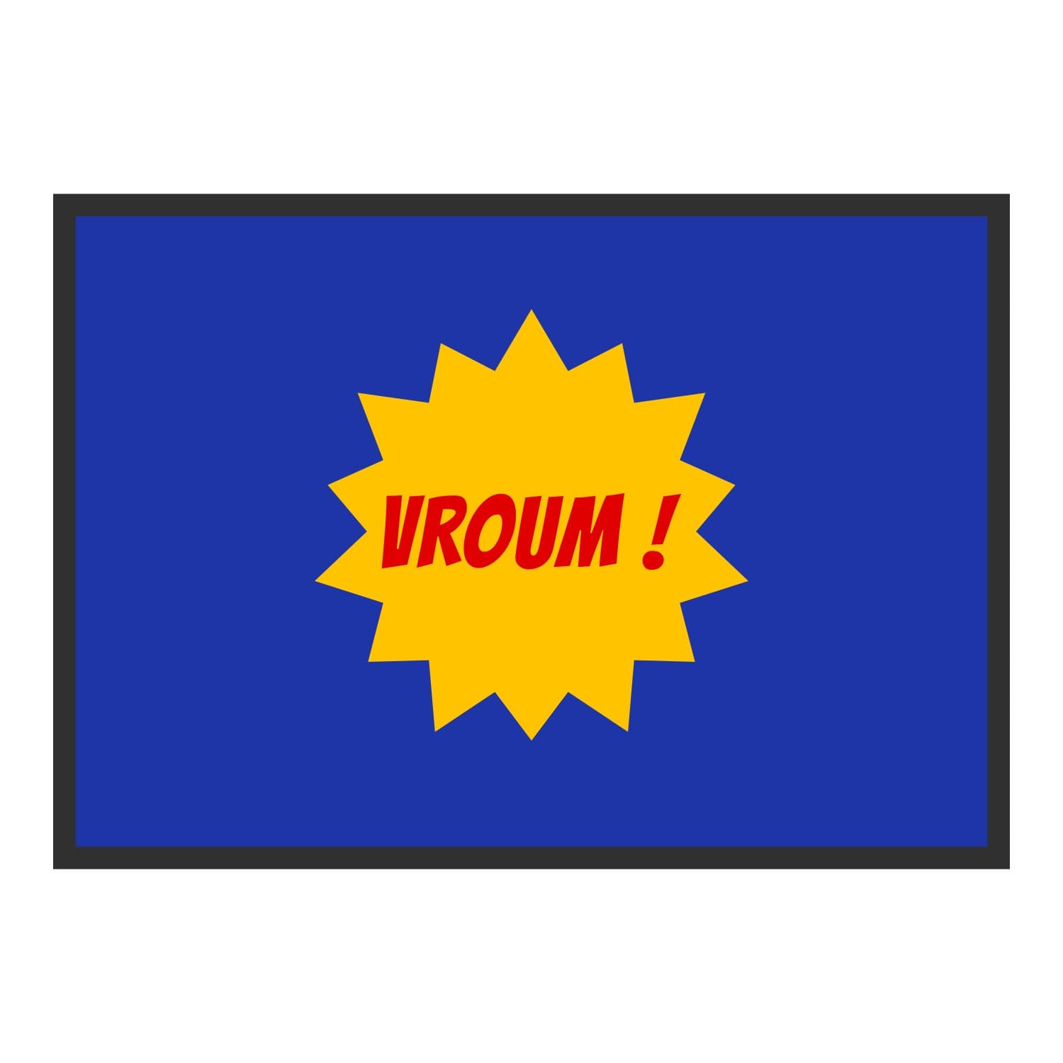 Vue du tapis VROUM ! dans son format et ses couleurs de départ