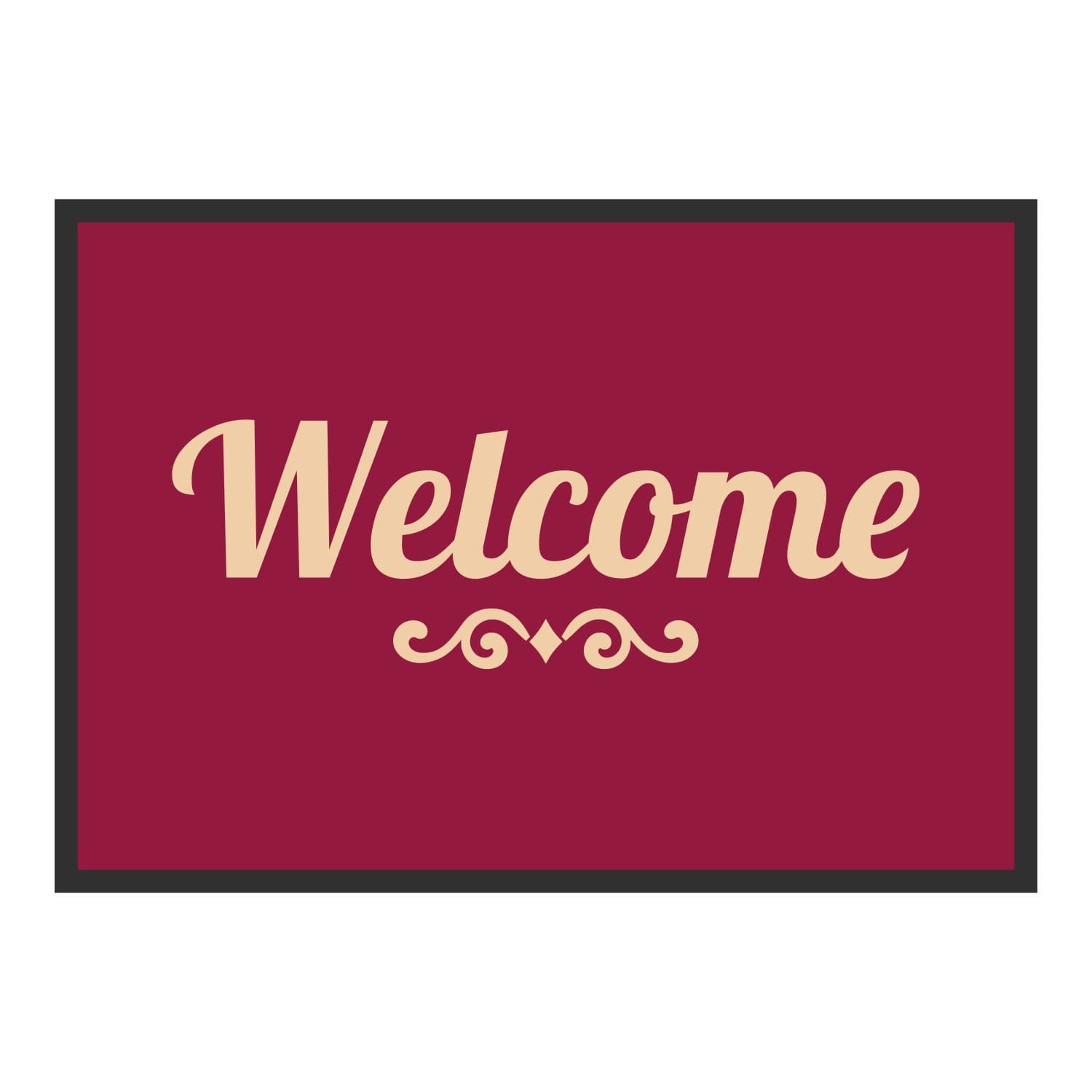 Vue du tapis Welcome arabesque dans son format et ses couleurs de départ