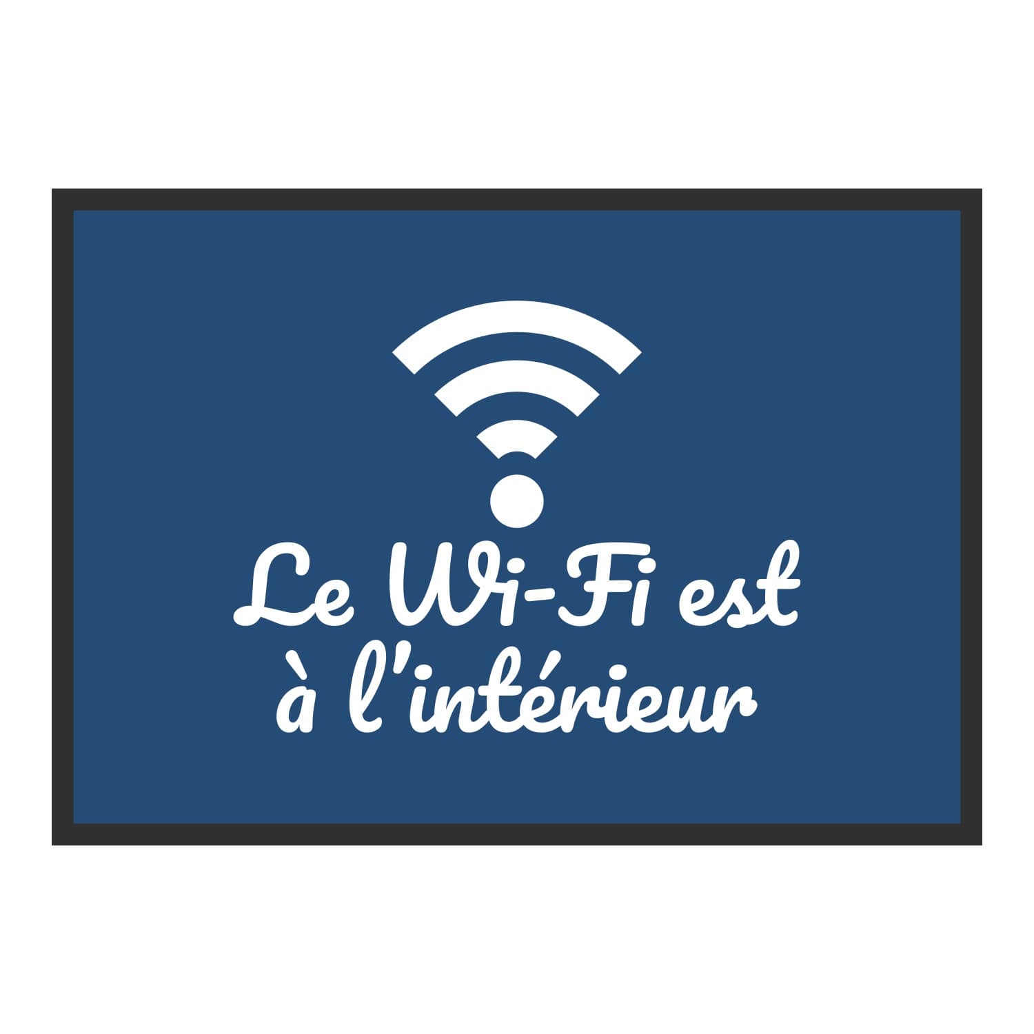 Vue du tapis Le Wi-Fi est à l’intérieur dans son format et ses couleurs de départ