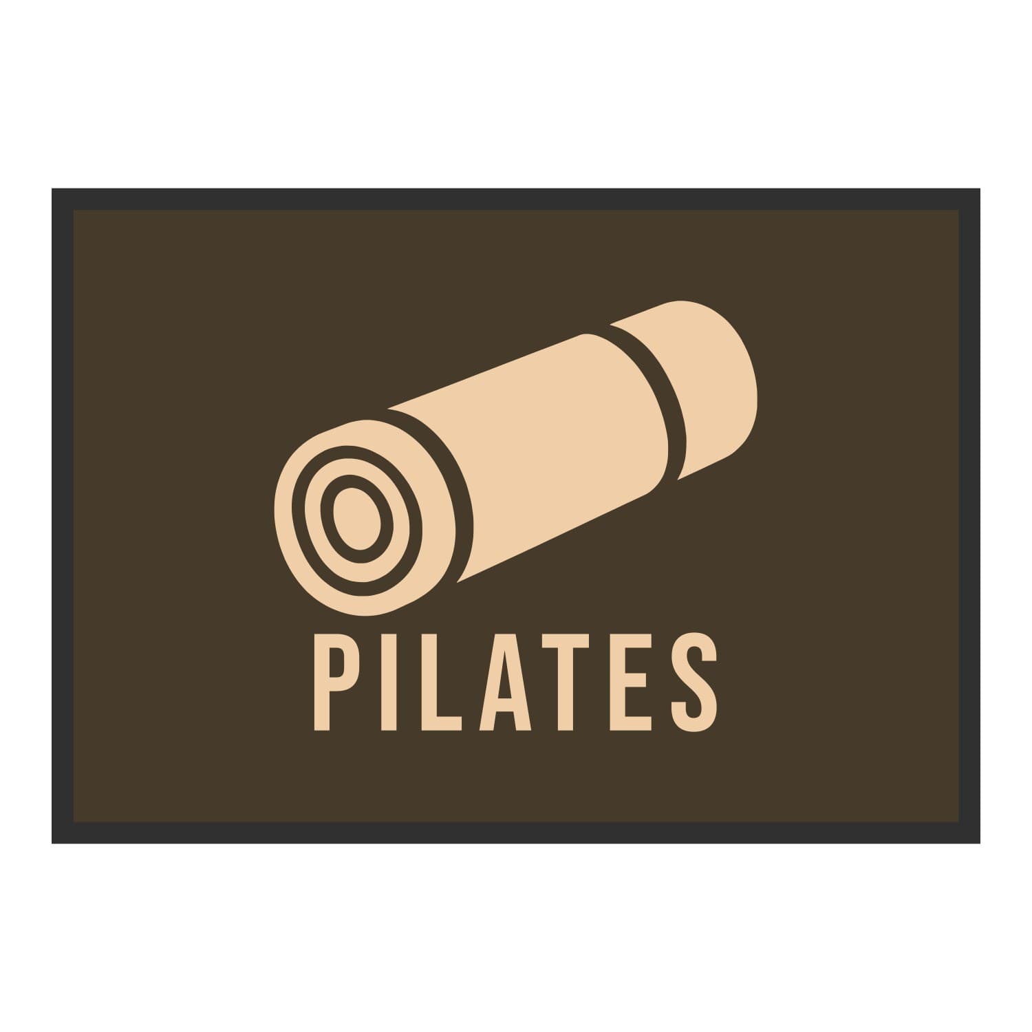 Vue du tapis Tapis roulé Pilates dans son format et ses couleurs de départ