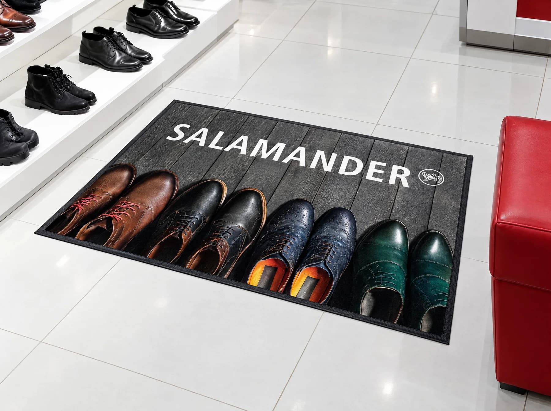 Illustration : Promo Floor imprimé de chaussures dans une boutique